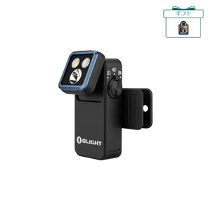 Olight Oclip 2 Pro ブラック 角度調整可能なLEDヘッドと便利なクリップ付きの超軽量EDCライト アウトドアや防災用の斜めフロントビュー
