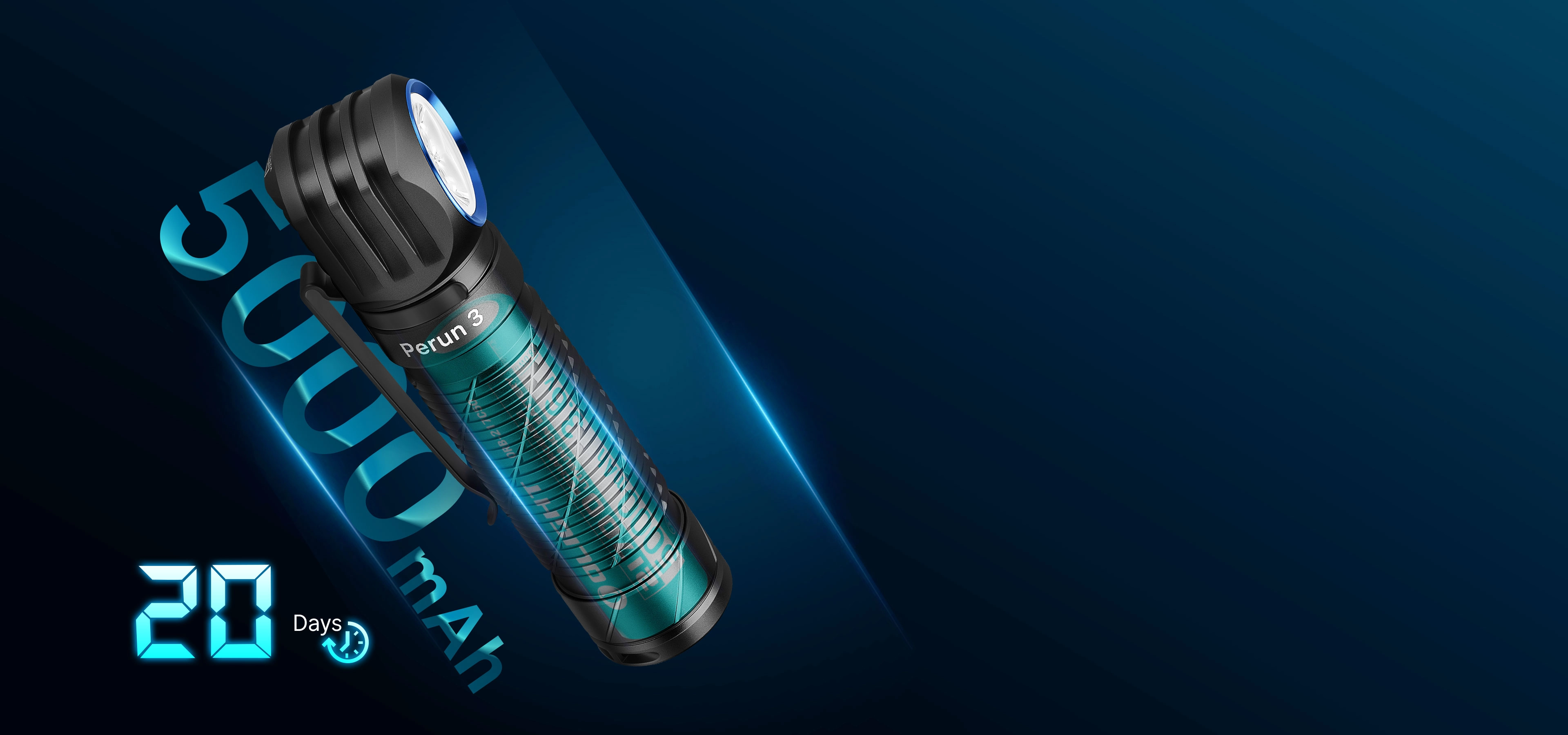 Perun 3 高出力L型懐中電灯 3000ルーメン ヘッドライト 多機能 LED
