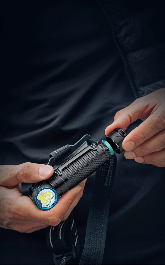 Perun 3 高出力L型懐中電灯 3000ルーメン ヘッドライト 多機能 LED