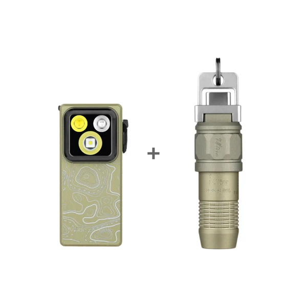 OLIGHT OCLIP ヘッドランプ、ミニ懐中電灯とセットでアウトドアや緊急時に最適。