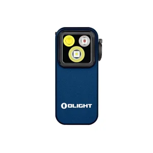 Olight Oclip Pro ブルー 正面 3つのLED光源 クリップ付き 小型ライト アウトドアや普段使いの防災用として最適