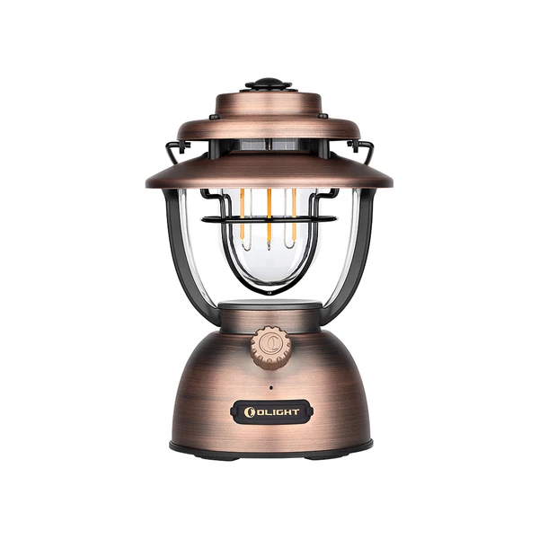 Olightのアンティーク銅調LEDランタン Olantern Classic 2 Pro 正面デザイン 充電式・無段階調光でキャンプや防災、レトロなインテリア照明に最適