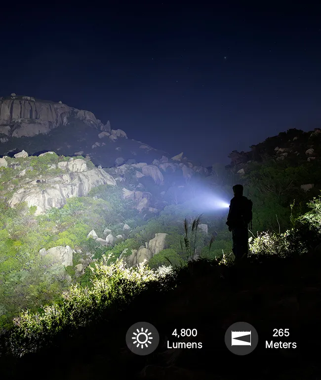 Seeker Ultra LED懐中電灯 強力4800ルーメン 充電式フラッシュライト