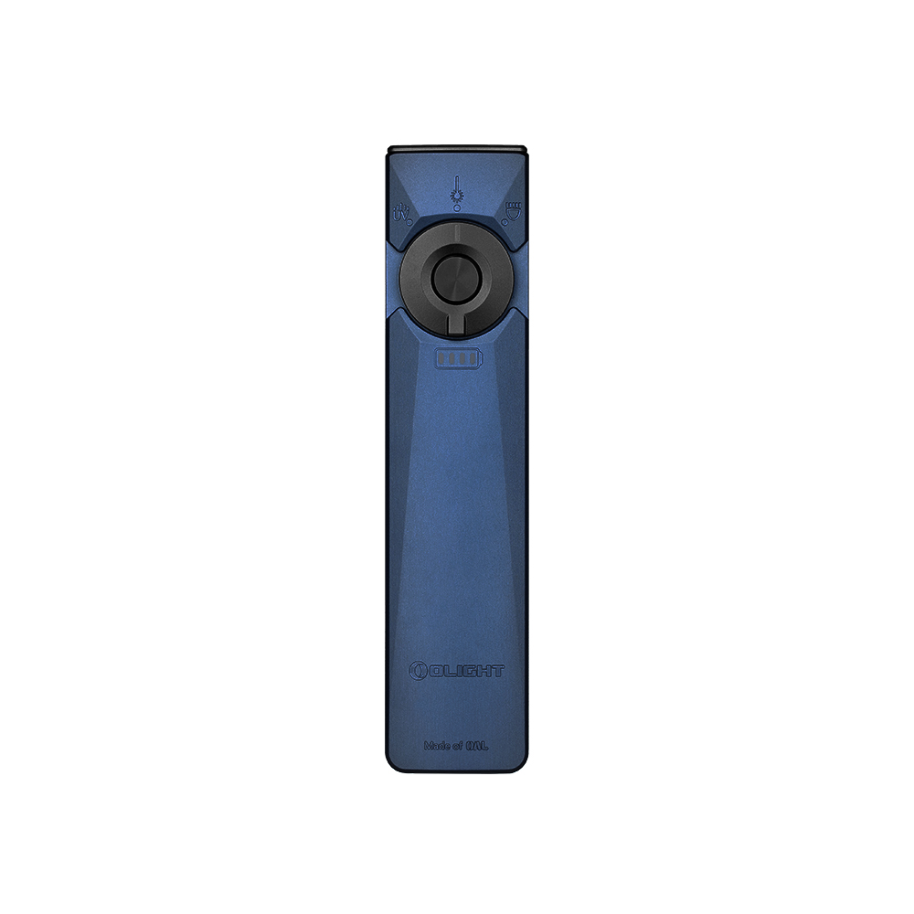 Olight Arkfeld Ultra ブルー フラットボディのUV・レーザーポインター付き懐中電灯は、多機能照明器具として日常使いに最適です。
