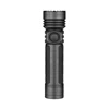 Olight Seeker 4 Pro ブラック 充電式LED懐中電灯の正面外観、滑り止めラバーグリップとダイヤル式スイッチを備えたアウトドア防災用の強力フラッシュライト