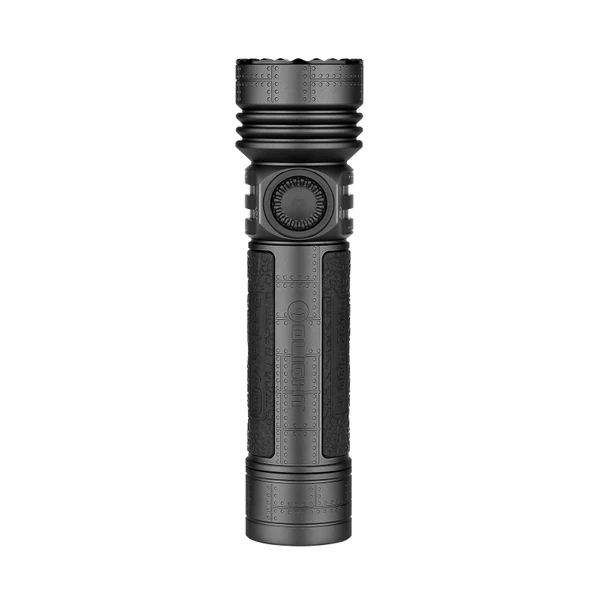 Olight Seeker 4 Pro ブラック LED懐中電灯 滑り止めシリコンハーフスリーブと回転ダイヤルスイッチを備えた正面デザイン アウトドアや防災用の高輝度フラッシュライト