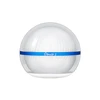Olight Sphere C、透明な白い球形のポータブルライト。青いバンドにObulb 2ロゴ入りで、室内やナイトライトに最適。