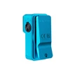 Olight Oclip 2 Pro ブルー クリップライト背面 斜めアングル 黒いロータリースイッチと滑り止め加工クリップ付きのアウトドア・日常用ミニライト