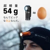Olight Perun 3 Mini ブラックとオレンジ。超軽量54gのコンパクトなヘッドランプで、屋外でのハンズフリー照明に最適。