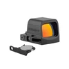 Olightの黒いOsight SEドットサイトと取り外されたCR2032電池トレイの斜め前方からの製品画像