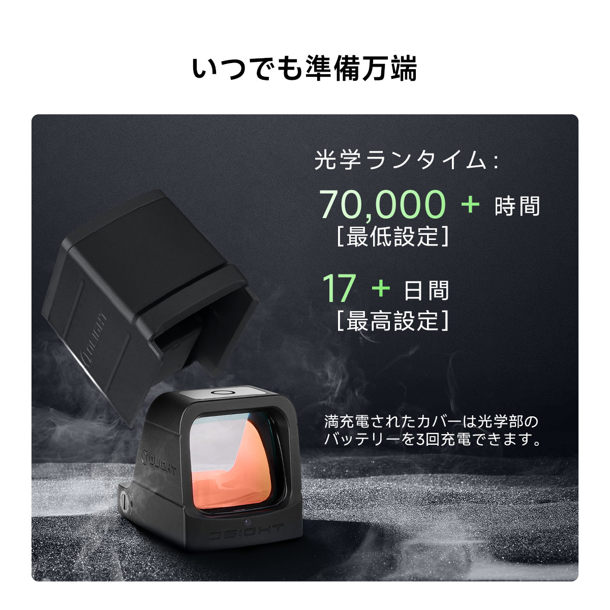 OLIGHT Osight 3 MOA 磁気充電カバー付 光学機器 Osight 3 MOA 業界初磁気充電カバー付き - Olight Japan
