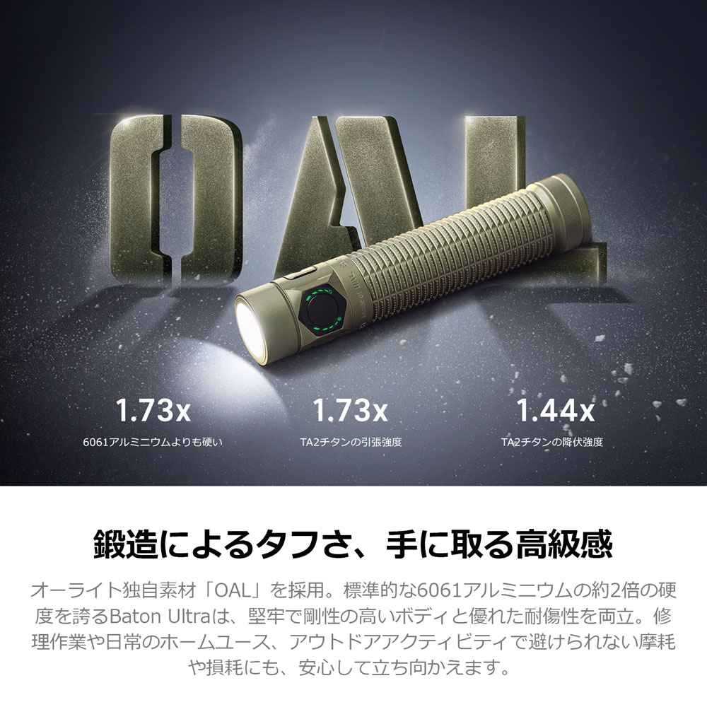 OLIGHT Baton Ultra 懐中電灯 高輝度 コンパクト充電式ライト 1800