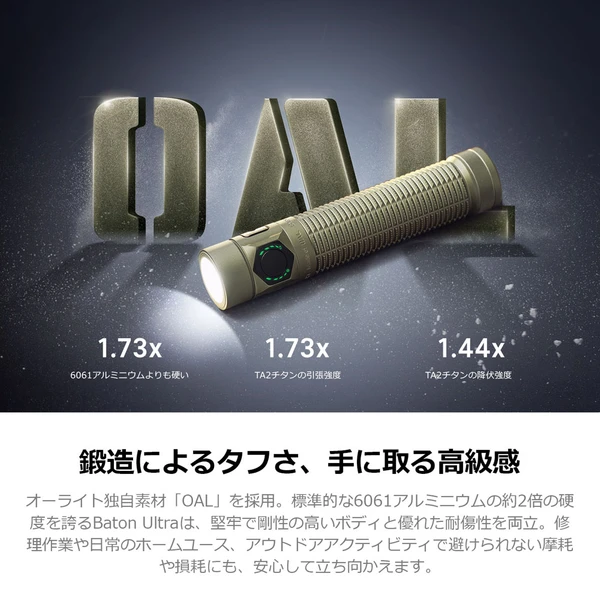 Baton Ultra 懐中電灯 1800ルーメン EDC コンパクト デュアルスイッチ