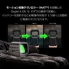 Olightの黒いOsight Kドットサイト。モーション起動テクノロジー(MAT)により無操作3分で自動オフになり、動きを検知して瞬時に自動起動する省電力機能のステップ解説図。