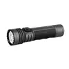 Olight Seeker 4 Pro ブラック 充電式LED懐中電灯の正面外観、滑り止めグリップと大型ダイヤルスイッチ搭載で防災やアウトドア・夜間作業に最適