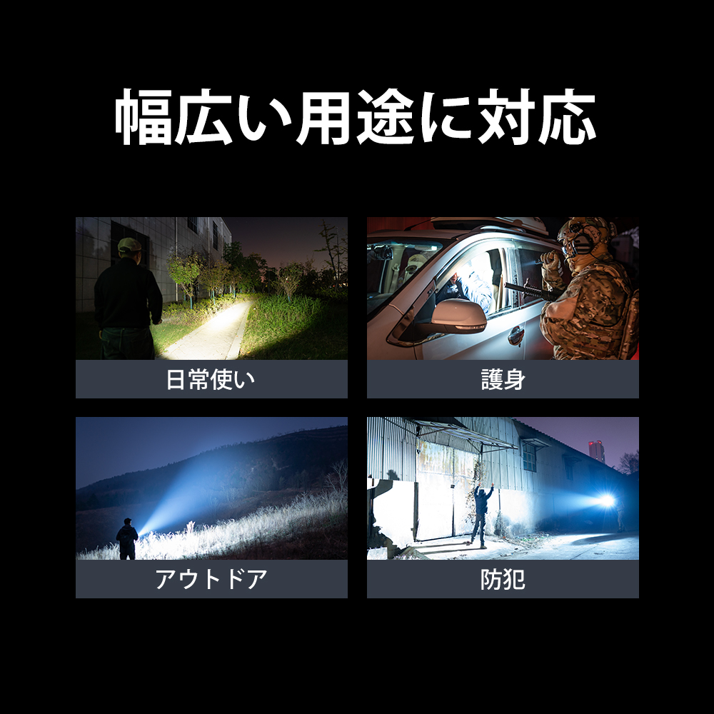 Warrior 3S タクティカルライト 高輝度 LED 懐中電灯 防災 2300LM 防水