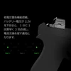 Olight Osight K ドットサイトの低電圧警告機能を示す黒いハンドガン装着時のクローズアップ。バッテリー残量低下時にグリーンドットが点滅して電池交換を促す様子を説明した日本語解説付き製品画像。