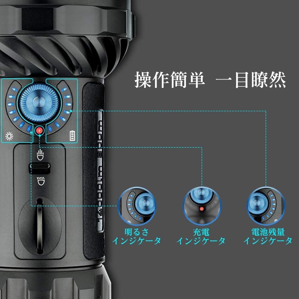 Marauder 2 懐中電灯 高輝度 14000ルーメン 強力 LED IPX8防水 双方向
