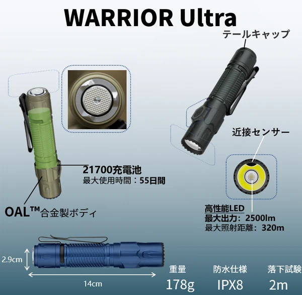 Olight Warrior Ultra Stealth Grey - Blade HQ