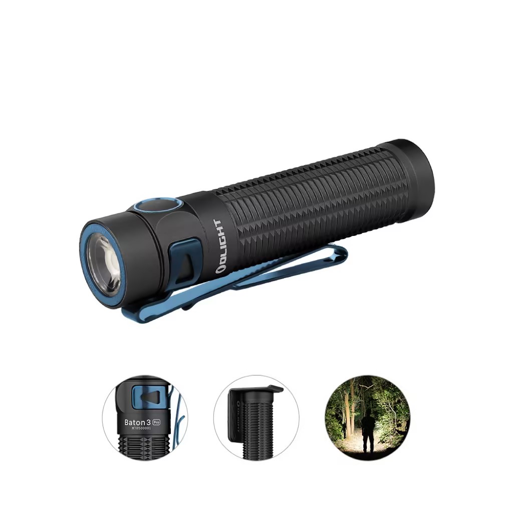 Olight Baton 3 Pro LED懐中電灯 強力 1500ルーメン 磁気充電式 IPX8