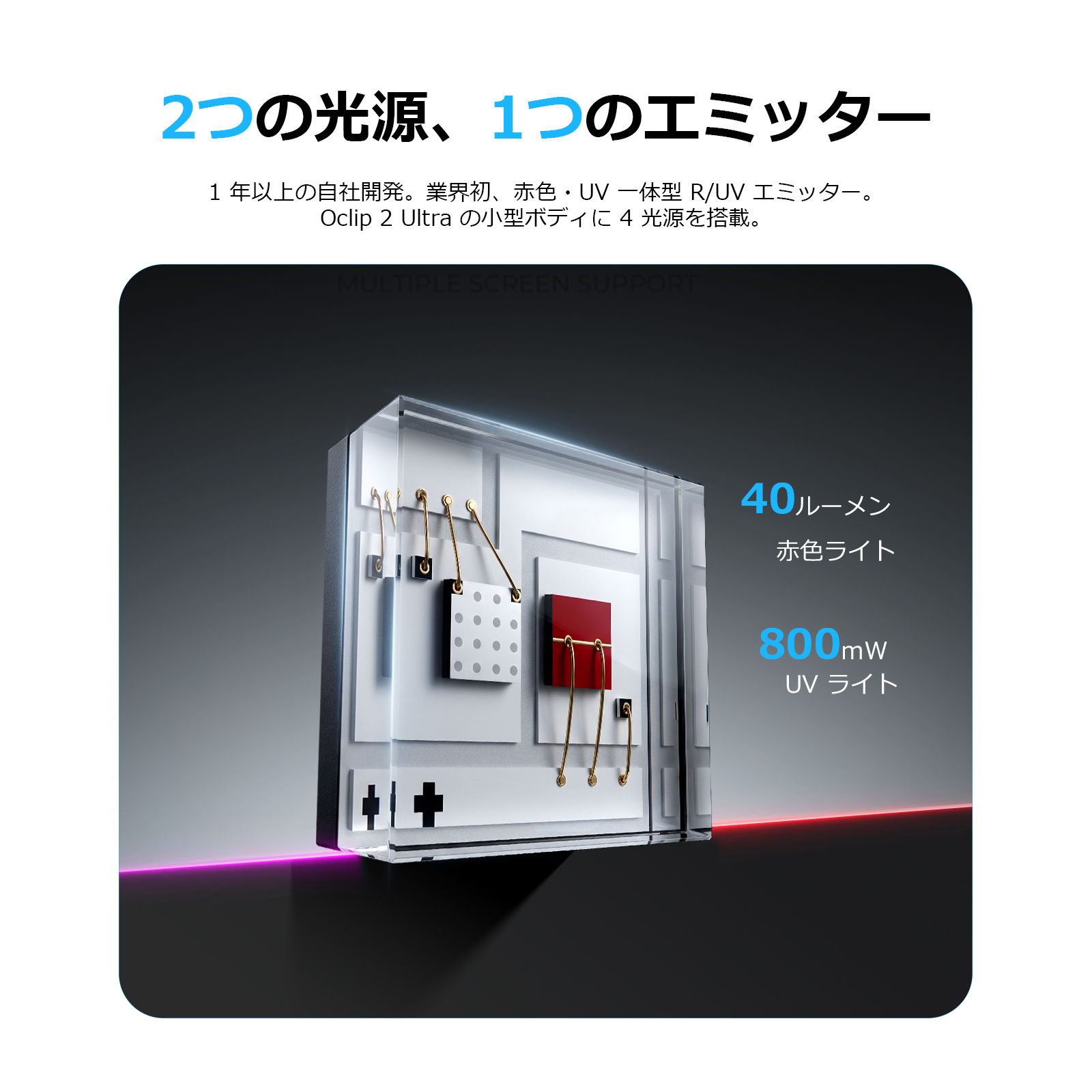 Oclip 2 Ultra クリップライト LED充電式 4光源 角度調整強力磁石