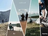 ハイキング、釣り、ハンティング、キャンプ、車の修理など様々なアウトドアアクティビティと作業の様子