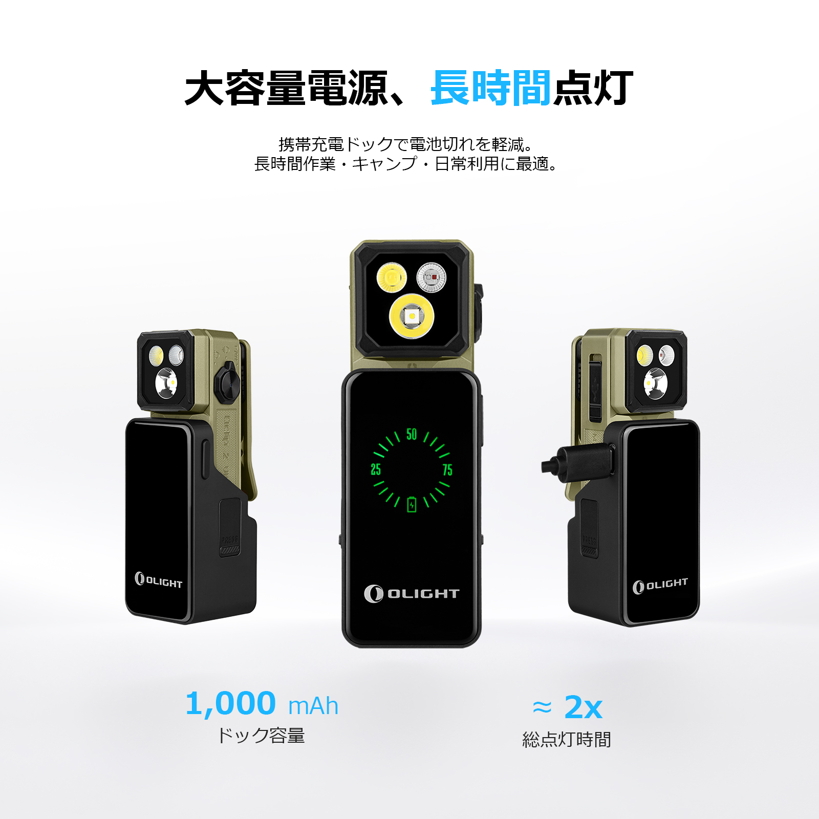 オーライトwarrior oclip ULTRAハンディライト 2点セット Oclip 2 Ultra 充電式クリップライト 4光源 UV搭載 マグネット付