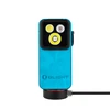 Olight Oclip 2 Pro ブルー 3眼LEDライト 正面 充電ケーブル接続 アウトドア・日常用クリップライト