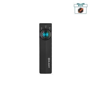 Olight ArkPro Ultra 黒い照明ツール、前面のダイヤルとLEDインジケーターを備え、多機能照明に最適