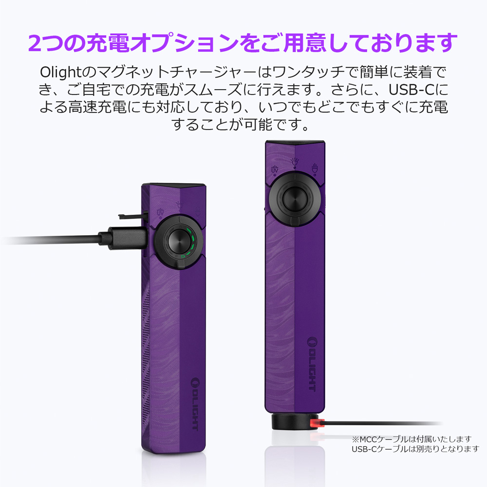 ArkPro LEDフラッシュライト 懐中電灯 充電式 UVライト レーザー