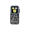 Olight Oclip 2 Pro ブラック 正面図 3つのLED光源と回路基板パターンのミニクリップライト アウトドアや日常携帯用の防犯・防災用ライト