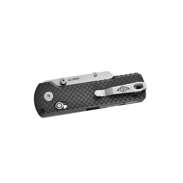 Olight U1 Pro ブラックカーボンファイバー折りたたみナイフ、ポケットクリップ付き、日常使いに最適