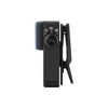 Olightの黒いOclip 2 Proを横から見たクローズアップ画像。切り替えスイッチとクリップが付いており、アウトドアやハンズフリー作業、日常の携帯用ライトに最適です。