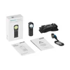 Olight Perun 3 Mini 黒 多機能直角懐中電灯のパッケージと付属品一式。ヘッドライトとしても使用可能で、アウトドアや作業に最適。