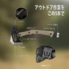 ハンマーやバール、六角レンチ機能を備えた多機能タクティカルアックスと専用カイデックスシース。G10グリップやフィンガーグルーブの各部詳細を説明するアウトドア・キャンプ用マルチツールの製品画像。
