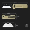 OKNIFEの折りたたみ式ユーティリティナイフU1 Ultraのサイズスペック図。全長145.8mm、折りたたみ時85.9mm、刃の長さ60mm、重さ約92gの寸法表示。