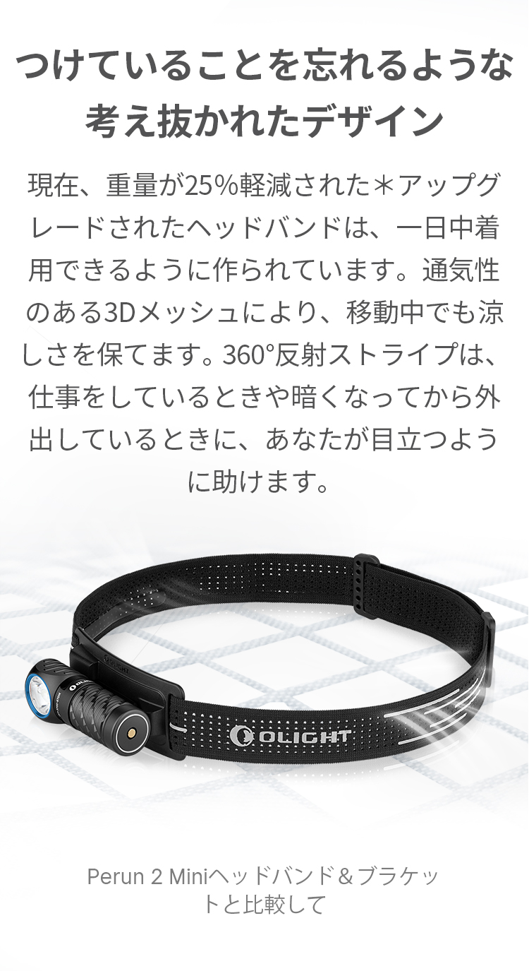 Perun 3 Mini Baton 4 Premium セット LEDヘッドライト 60日駆動 54g超