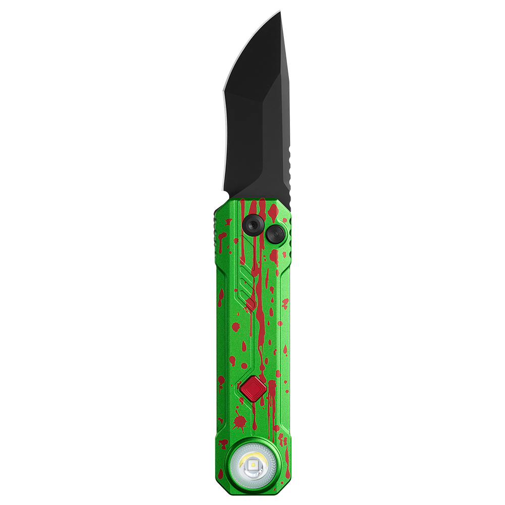 OLIGHT＆ OKNIFE ライト＆ナイフ ゾンビグリーン等 4点セット OKNIFE LK 折りたたみナイフ LEDライト付き D2鋼 2-in-1 ゾンビ