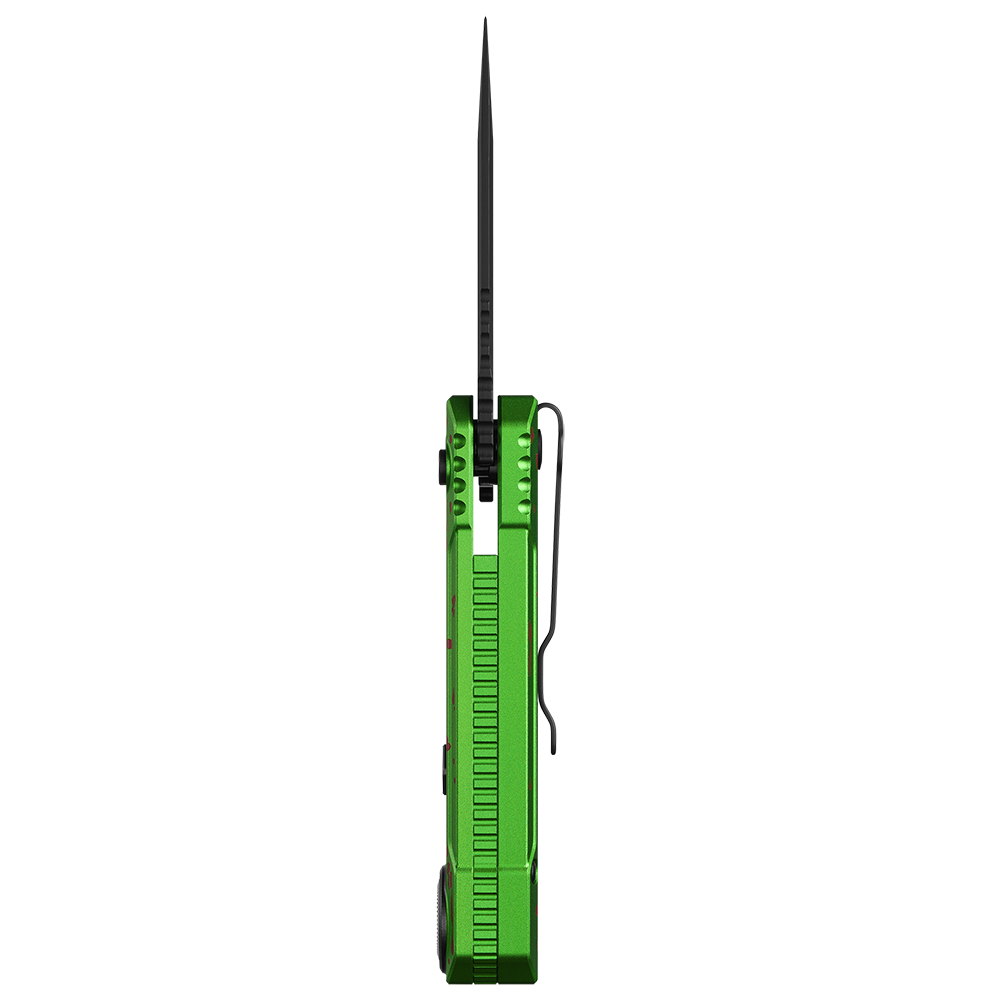 OKNIFE LK 折りたたみナイフ LEDライト付き D2鋼 2-in-1 ゾンビ