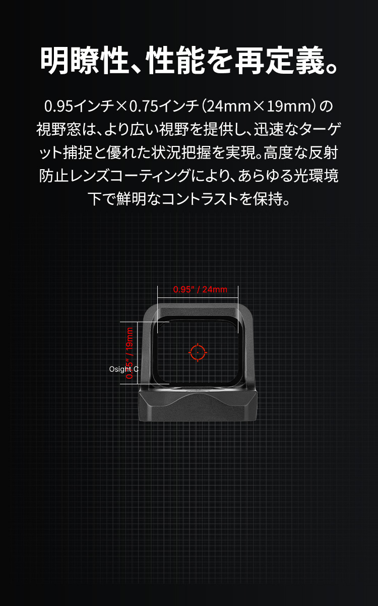 Osight C 高性能広視野レンズ搭載光学機器 サイドローディング