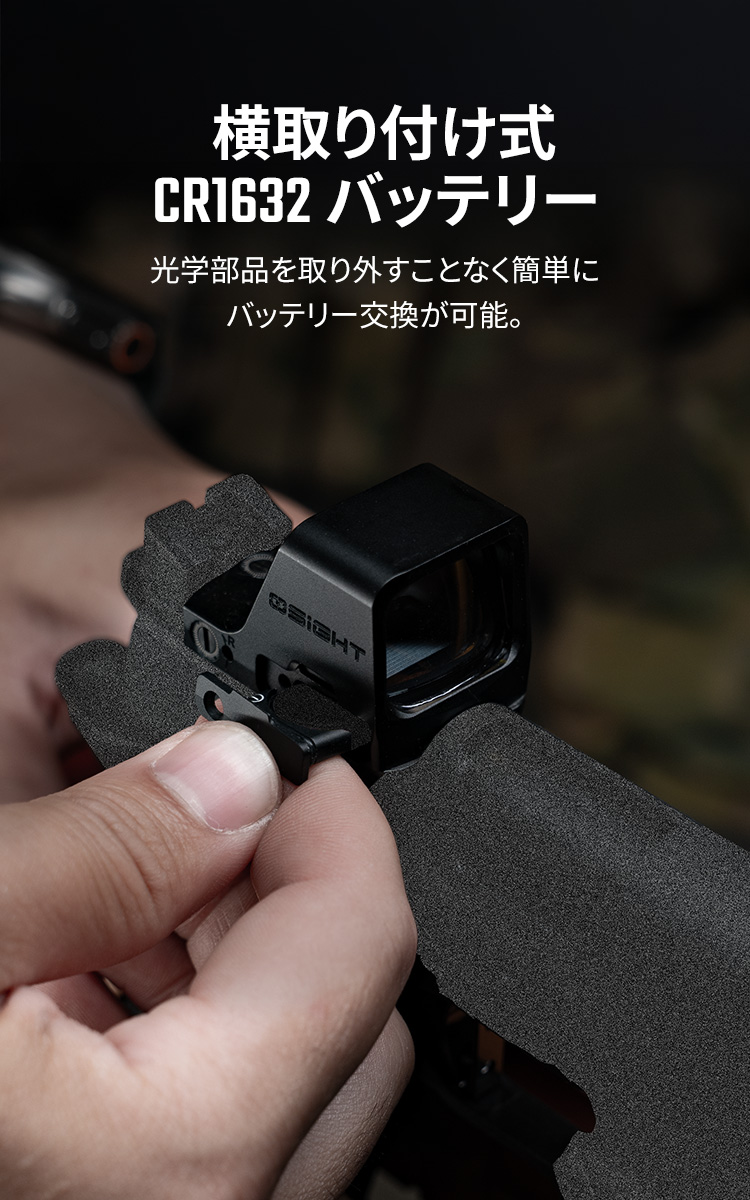 ひ*ぎ様 【新品未使用】OSIGHT C マイクロリフレックスサイト Osight C 高性能広視野レンズ搭載光学機器 サイドローディング