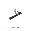 Olight Perun 2 Mini用ブラックポケットクリップの斜め上からのズームアップカット。耐久性に優れた金属製で、日常携帯やアウトドアでの懐中電灯固定に最適です。