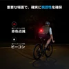 夜間サイクリングで背中に装着したOlight Oclip 2 Proの赤色点滅ビーコンライトが光る視認性に優れた使用シーン