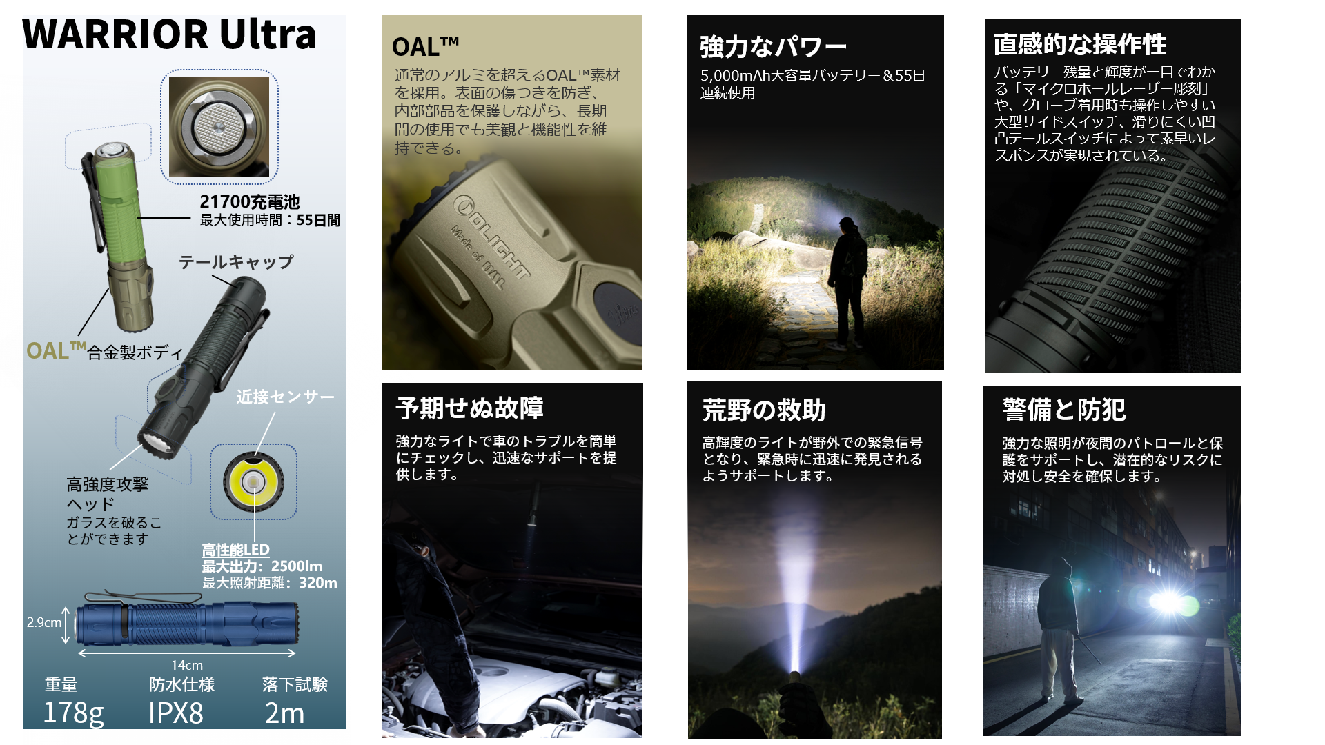 強力なパワー 直感的な操作性 荒野の救助 警備と防犯 アルミニウムを超えるOAL素材