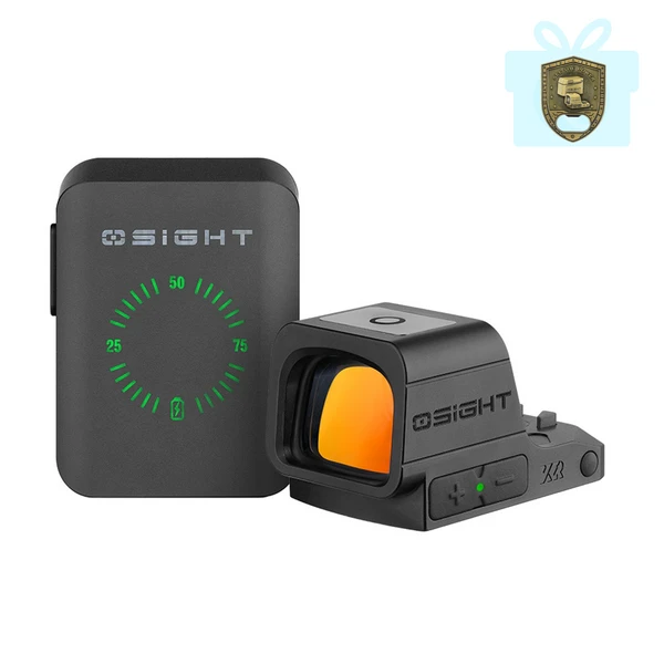 Olight Osight XR ブラック、赤いレンズのドットサイトと充電ステーションが同梱、射撃精度と迅速な照準合わせに最適