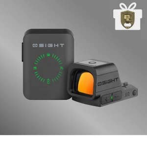 Olight Osight XR ブラック、充電器とセットで精密な照準と射撃性能を実現する、戦術用途向けのドットサイト。