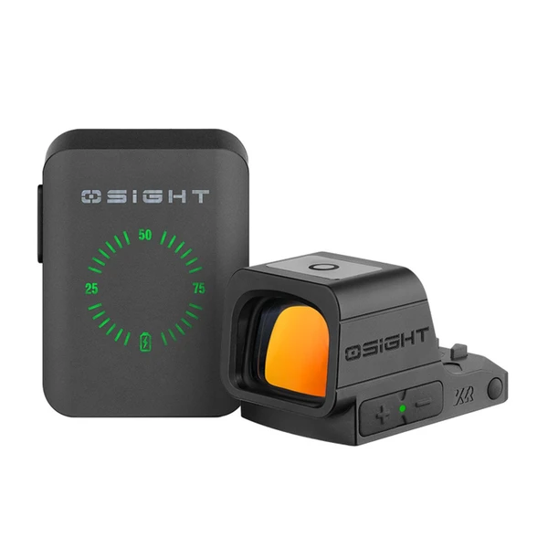 Olight Osight XR ブラック、充電ケース付き、精密照準機能、狩猟や射撃スポーツに最適